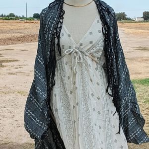Free People Beach Boho Shrug Shawl Tassels Wrap